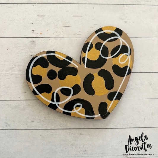 TINY Leopard Print Heart Attachment