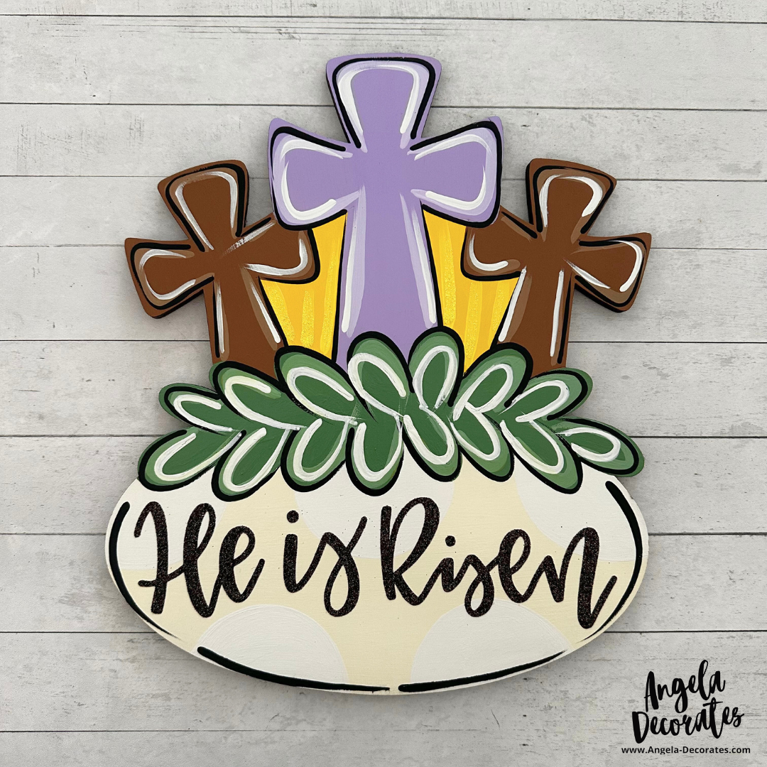He Is Risen Triple Cross LARGE Attachment
