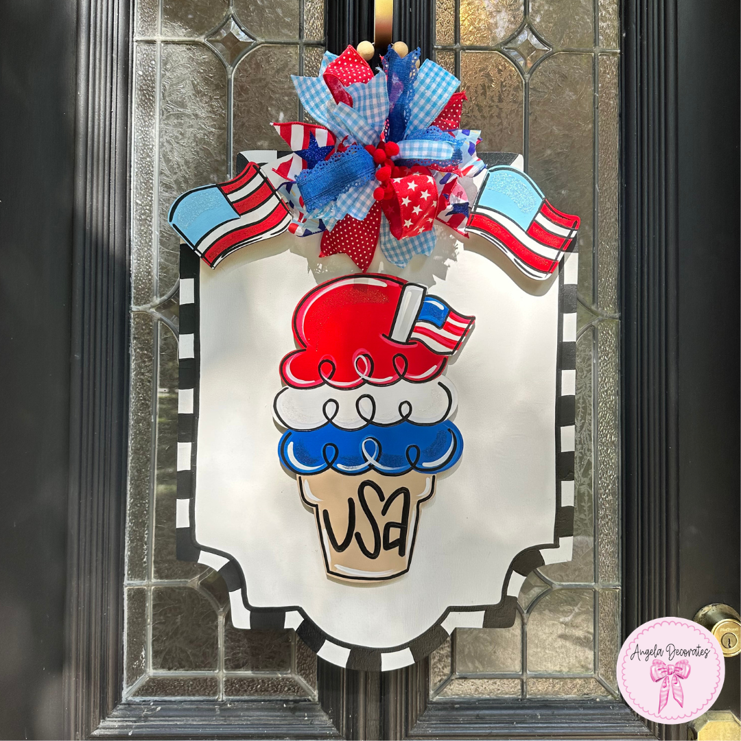 TINY Light Blue American Flag Attachment