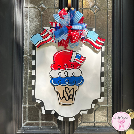 TINY Light Blue American Flag Attachment