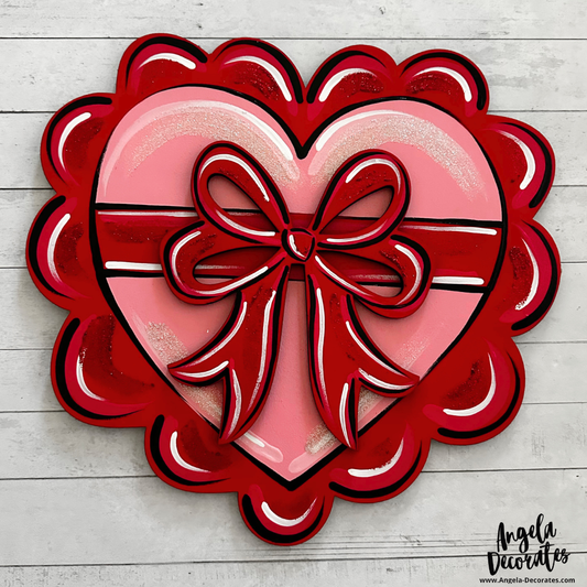 Large Valentine Heart with Bow Attachment