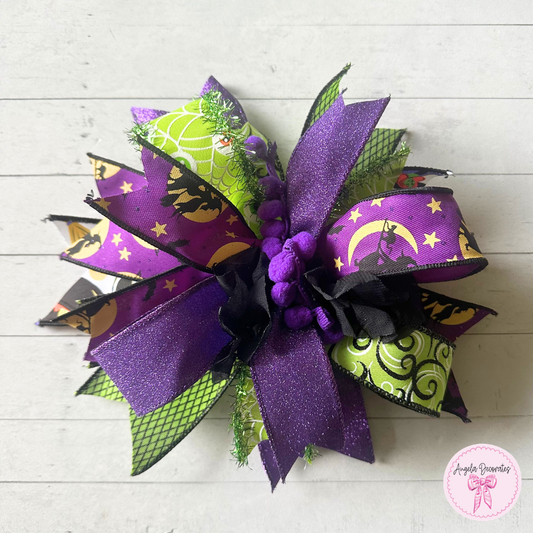 Witch Bow - Purple/Green