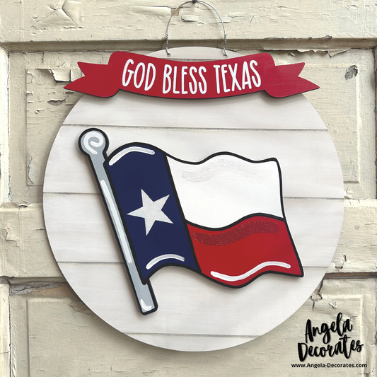 Waving Texas Flag LARGE Attachment